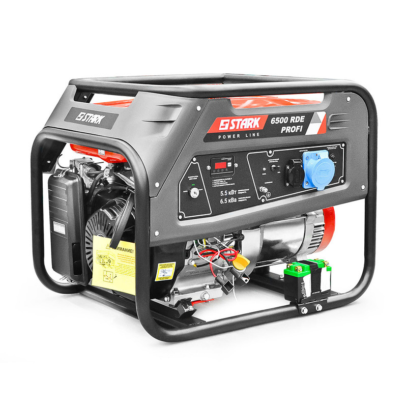 Генератор бензиновий STARK 1 фаза (220В), 5,5кВт, (6500 RDE Profi)